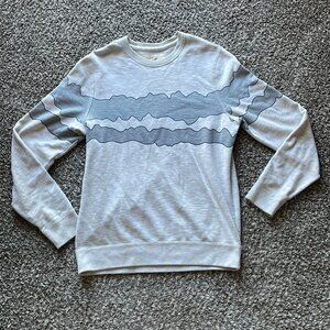Hollister Gray And Blue Sweatshirt Mens L Retro Striped Normcore Comfy Dadcore